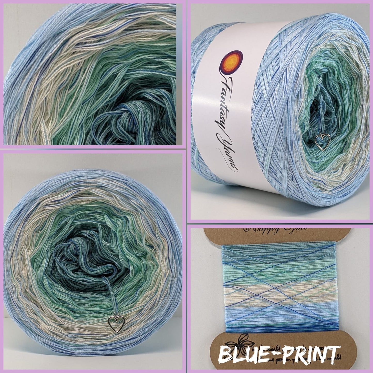 Limited Edition - BLUE-PRINT - 4ply - 1000m- Colour Change Yarn - Gradient Yarn Cake