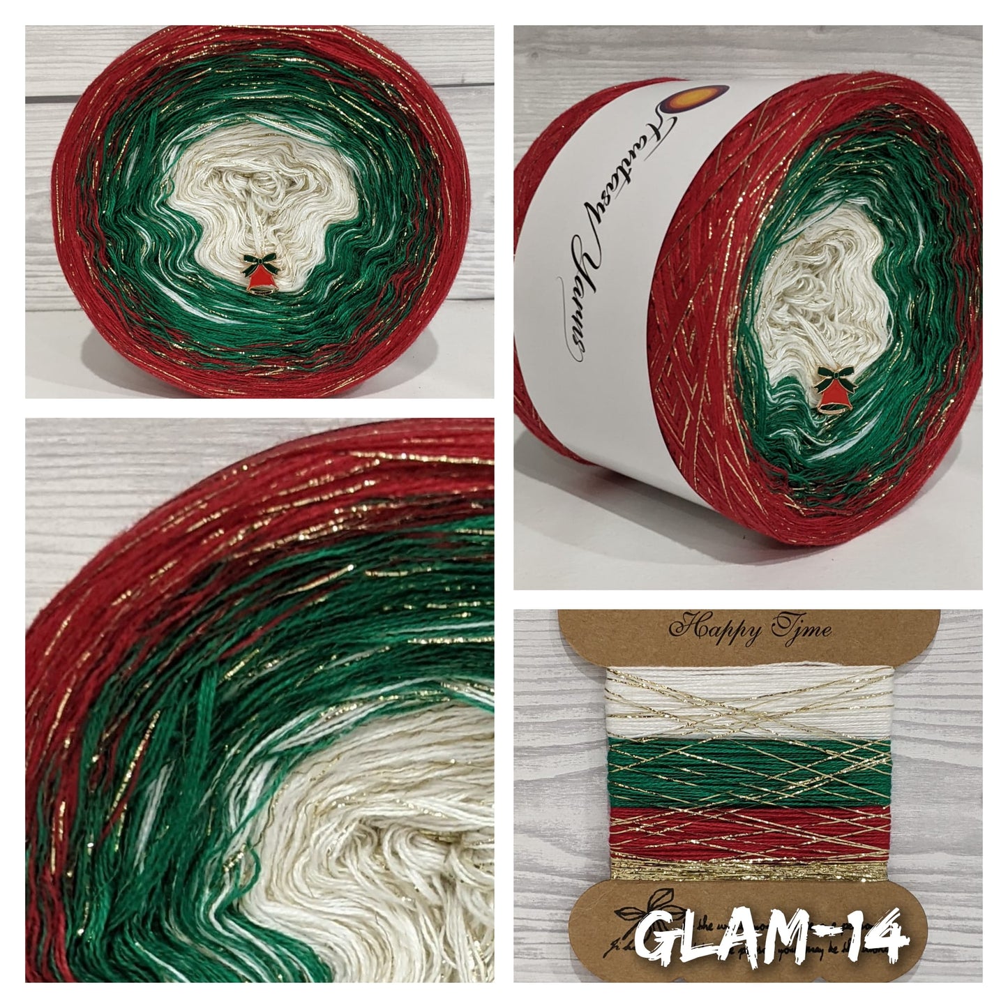 GLAM 014 - Cotton/Acrylic + Lurex - Gradient Yarn Cake