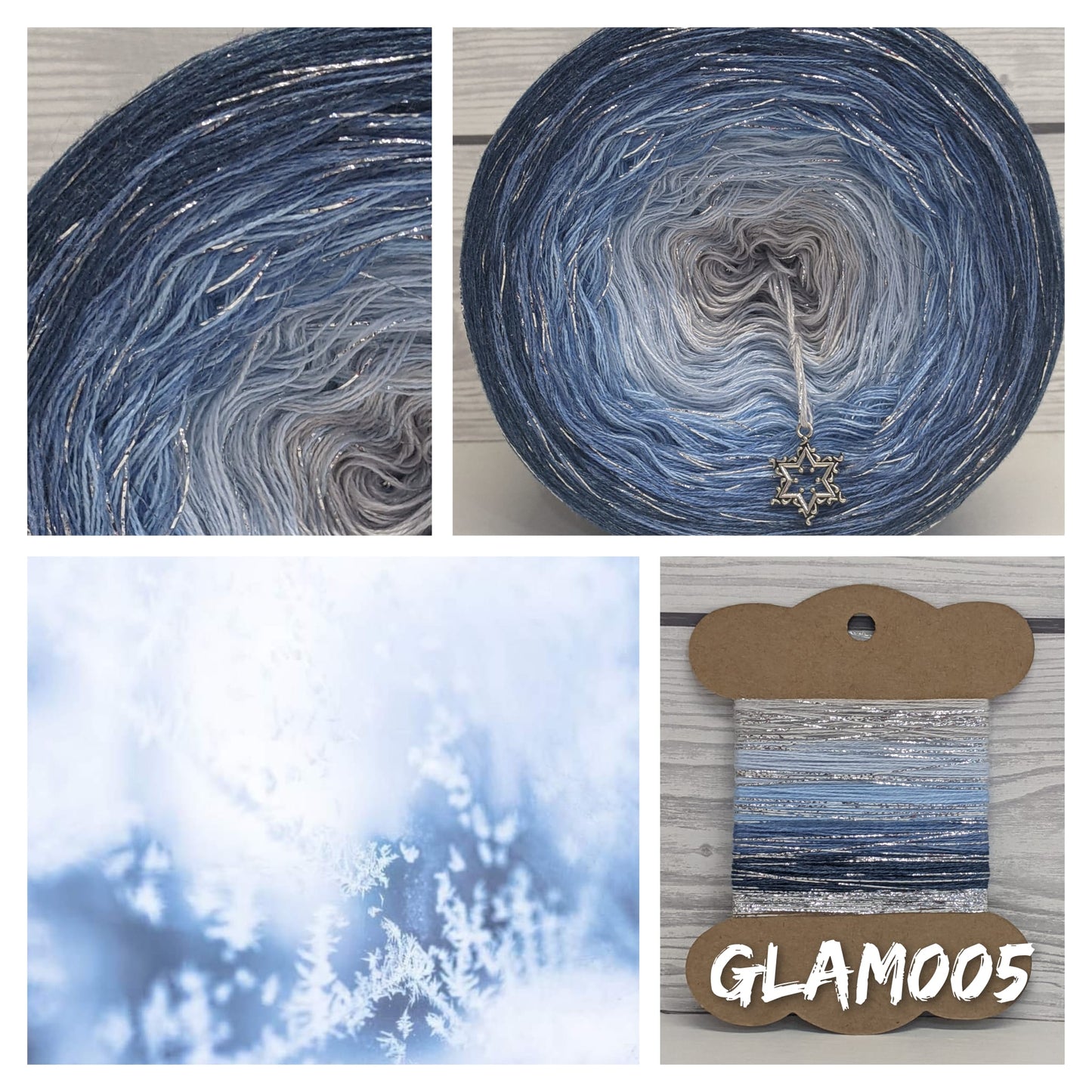GLAM 005 - Cotton/Acrylic + Lurex - Gradient Yarn Cake