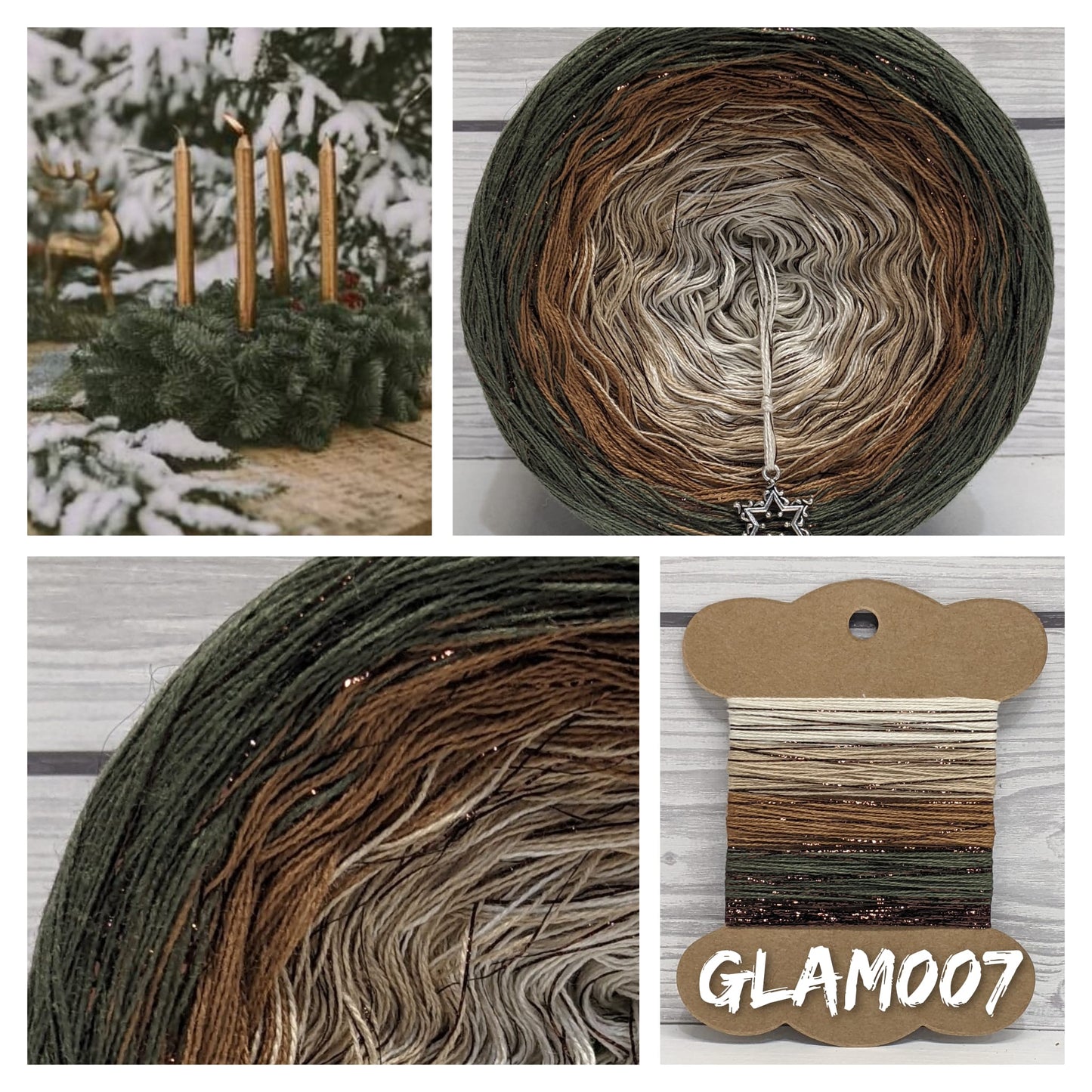 GLAM 007 - Cotton/Acrylic + Lurex - Gradient Yarn Cake