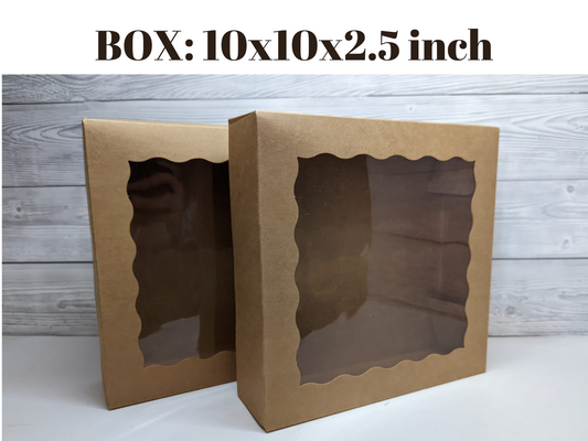 5 Pack - 10-inch Craft Boxes with Window + FREE Craft Paper