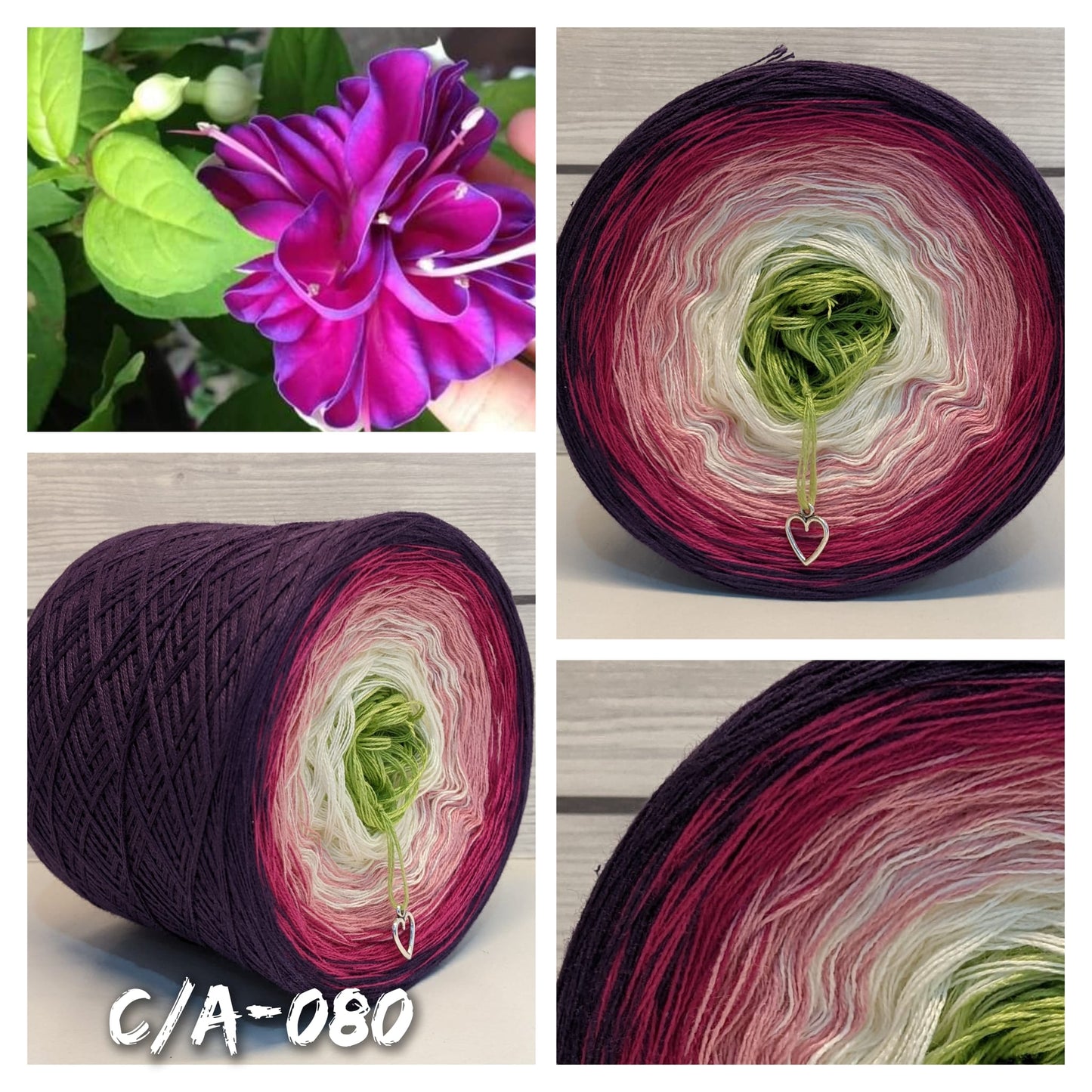 Fuchsia - C/A080 - Gradient Cake Yarn, Ombre Yarn Cake