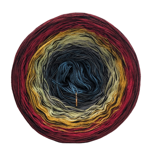 Dark Ombre - MD04 - Cotton/Acrylic Gradient Yarn Cake with Dark Thread