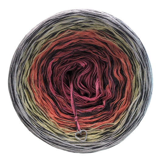 Dark Ombre - MD05 - Cotton/Acrylic Gradient Yarn Cake with Dark Thread