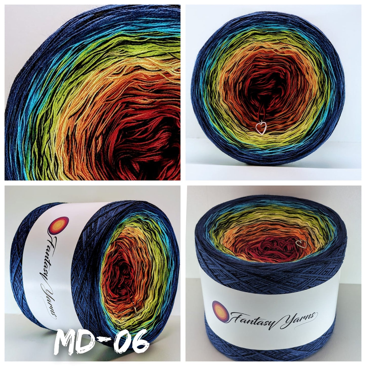 Dark Ombre - MD06 - Cotton/Acrylic Gradient Yarn Cake with Dark Thread