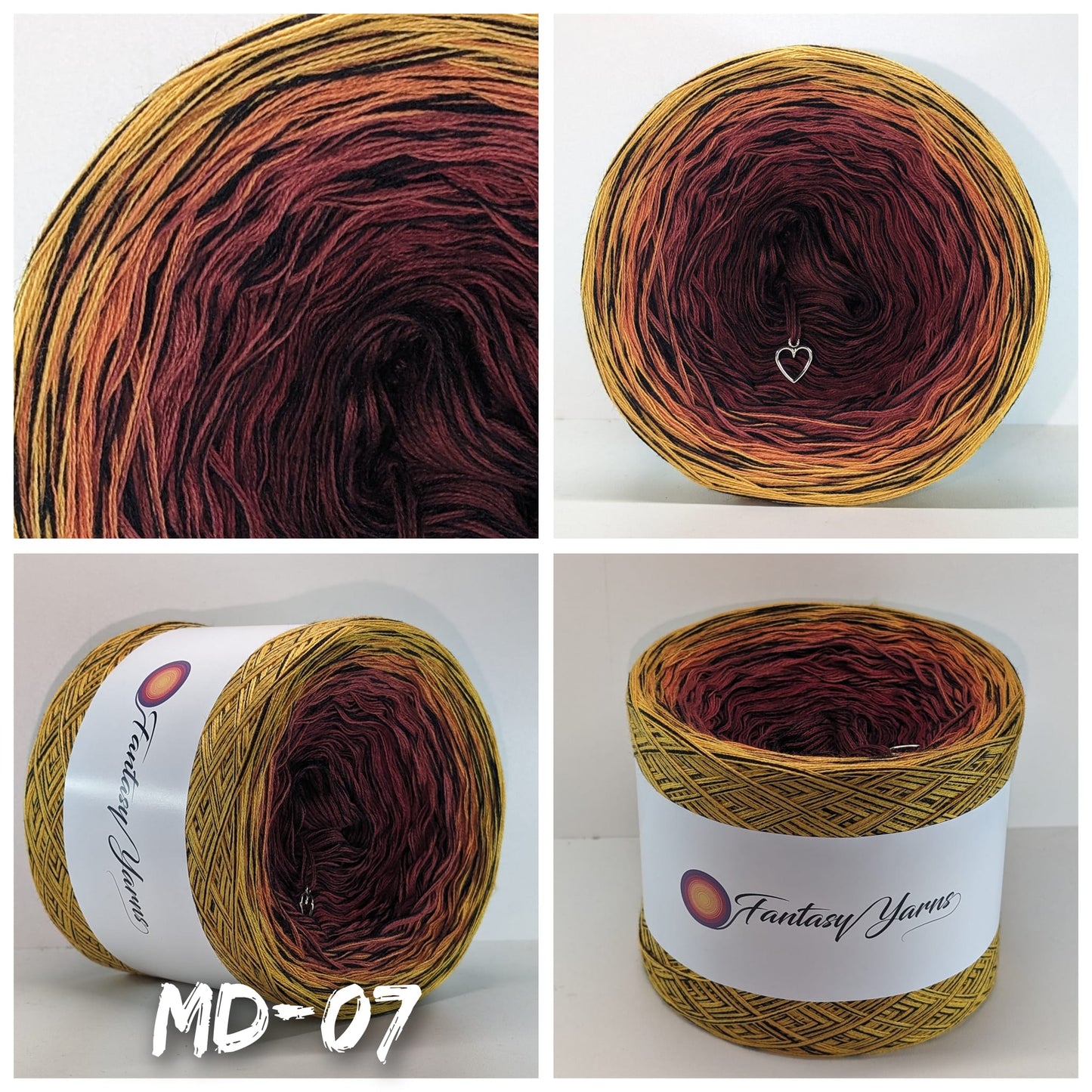 Dark Ombre - MD07 - Cotton/Acrylic Gradient Yarn Cake with Dark Thread