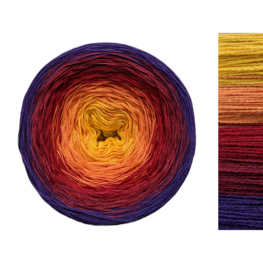 Gothic rainbow Yarn Art 8PLY Cotton Gradient Cake Yarn – Rena