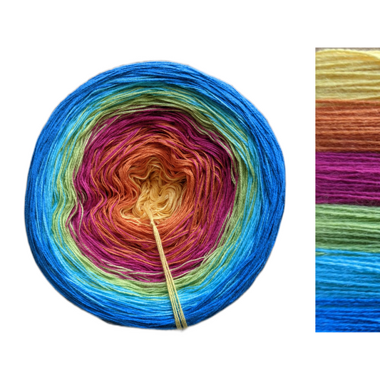 Rainbow - C/A034 - Gradient Cake Yarn, Ombre Yarn Cake