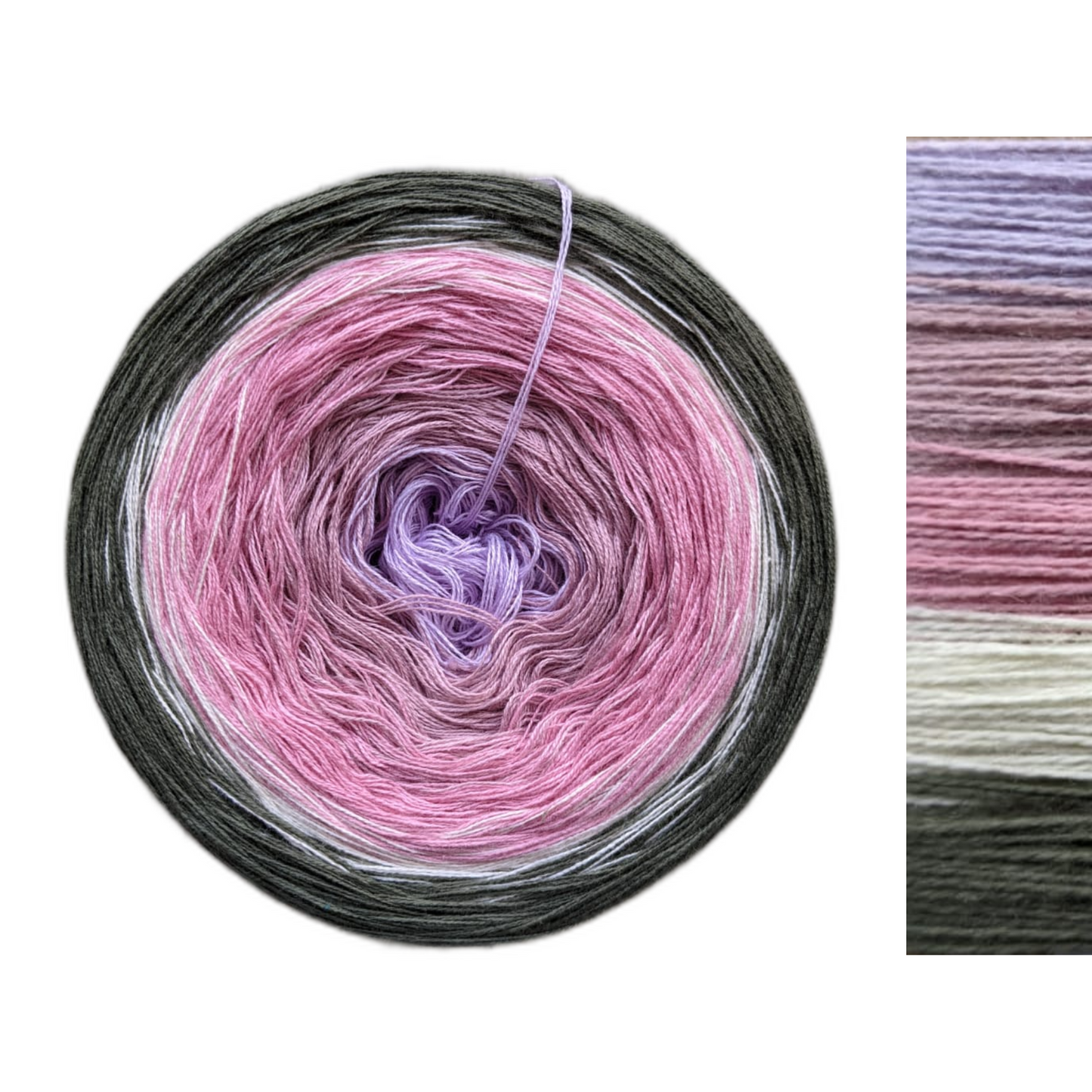 Pink and Grey - C/A042 - Gradient Cake Yarn, Ombre Yarn Cake