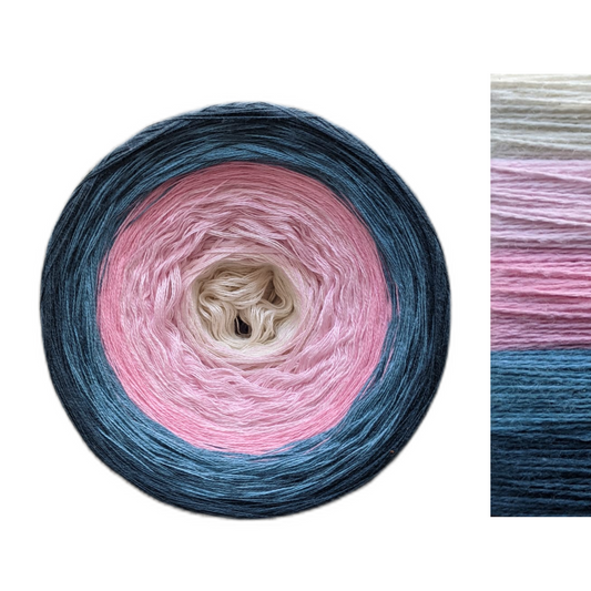 Blue and Pink - C/A049 - Gradient Cake Yarn, Ombre Yarn Cake