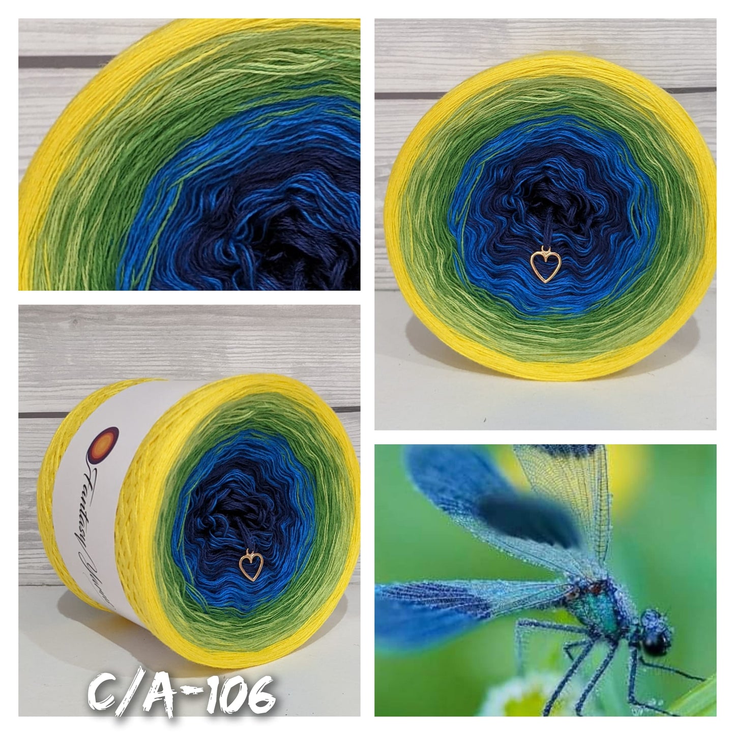 Dragonfly - C/A106 - Gradient Cake Yarn, Ombre Yarn Cake