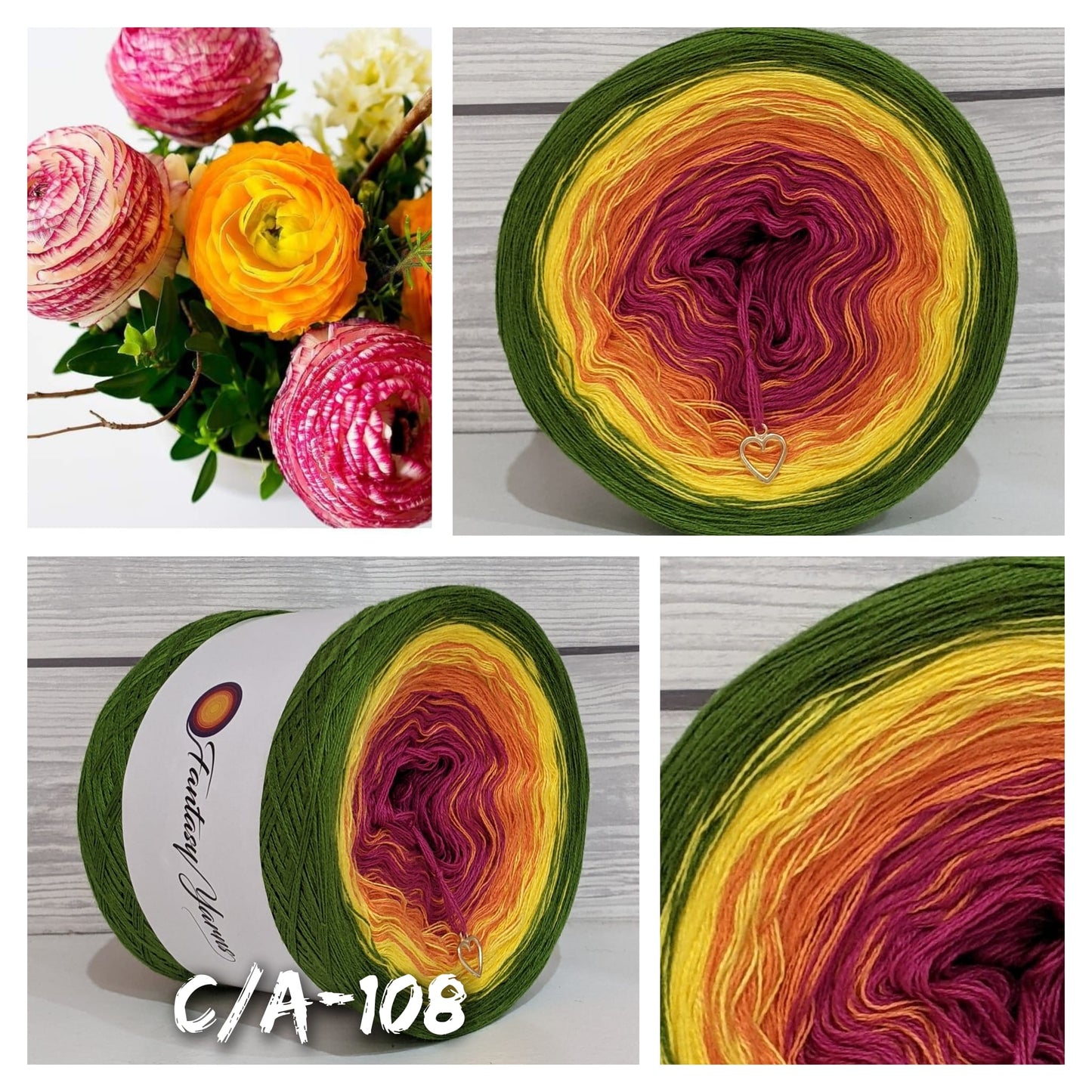 Ranunculus - C/A108 - Gradient Cake Yarn, Ombre Yarn Cake