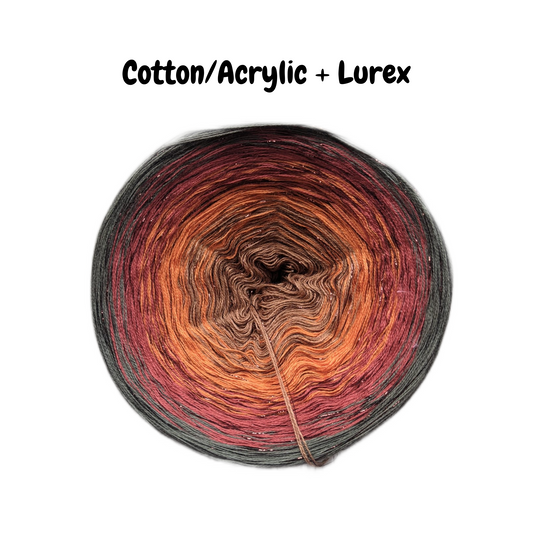 GLAM 001 - Cotton/Acrylic + Lurex - Gradient Yarn Cake