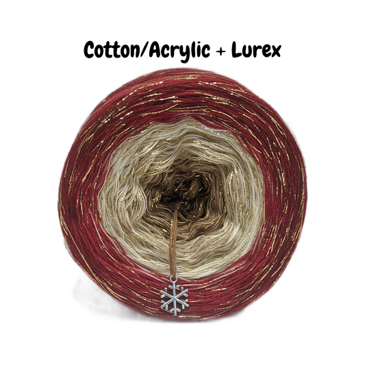 GLAM 006 - Cotton/Acrylic + Lurex - Gradient Yarn Cake