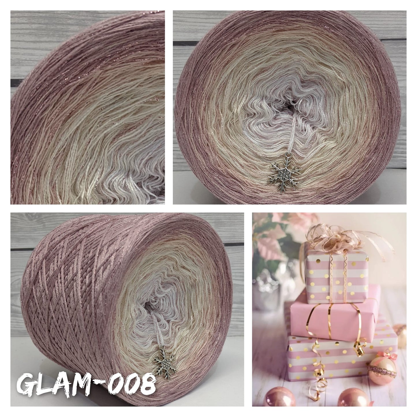 GLAM 008 - Cotton/Acrylic + Lurex - Gradient Yarn Cake