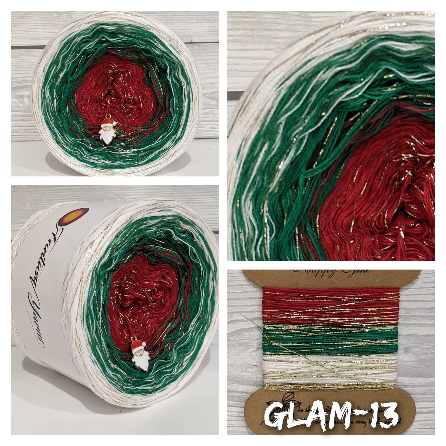 GLAM 013 - Cotton/Acrylic + Lurex - Gradient Yarn Cake