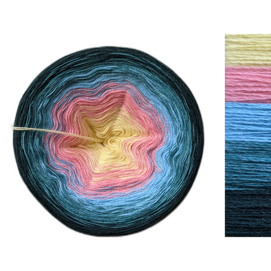 Galah - M/A003 - Merino/Acrylic - Gradient Cake Yarn, Ombre Yarn Cake