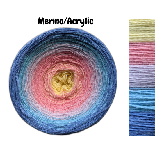 Dream - M/A004 - Merino/Acrylic - Gradient Cake Yarn, Ombre Yarn Cake
