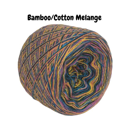Bamboo/Cotton Yarn - MELANGE-01 - Four High-Quality Threads Assembled to Create Melange Effect