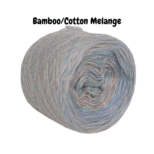 Bamboo/Cotton Yarn - MELANGE-02 - Four High-Quality Threads Assembled to Create Melange Effect