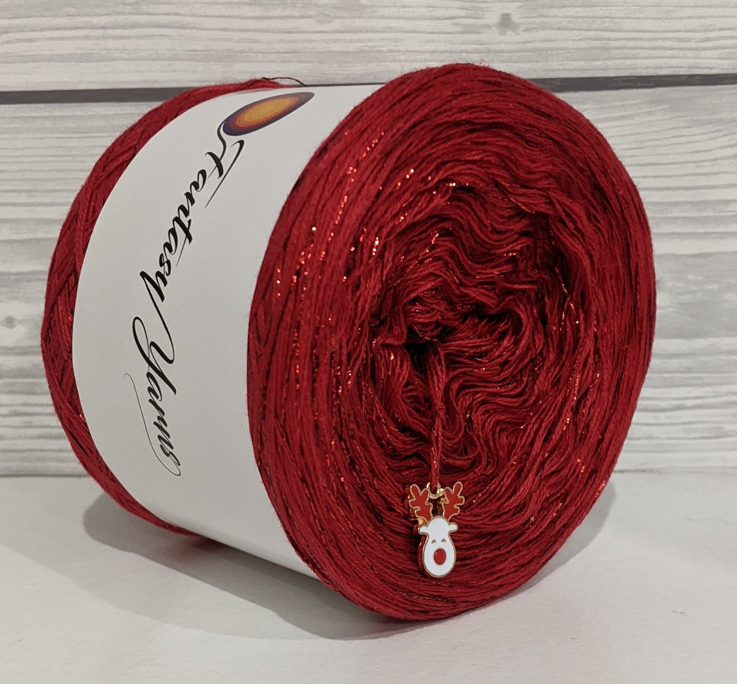 SHINY 02 - Solid Colour Yarn Cake with Lurex