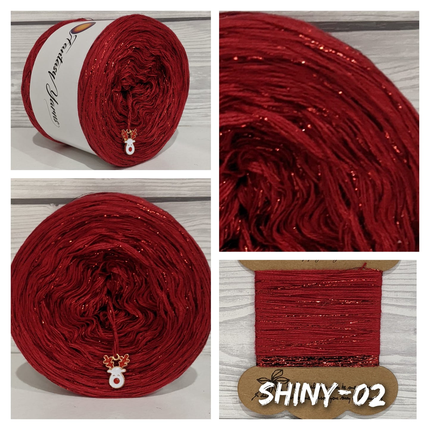 SHINY 02 - Solid Colour Yarn Cake with Lurex