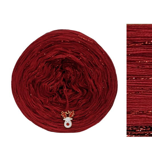 SHINY 02 - Solid Colour Yarn Cake with Lurex